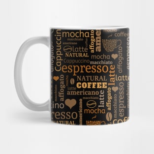 Types of coffee pattern design Mug
